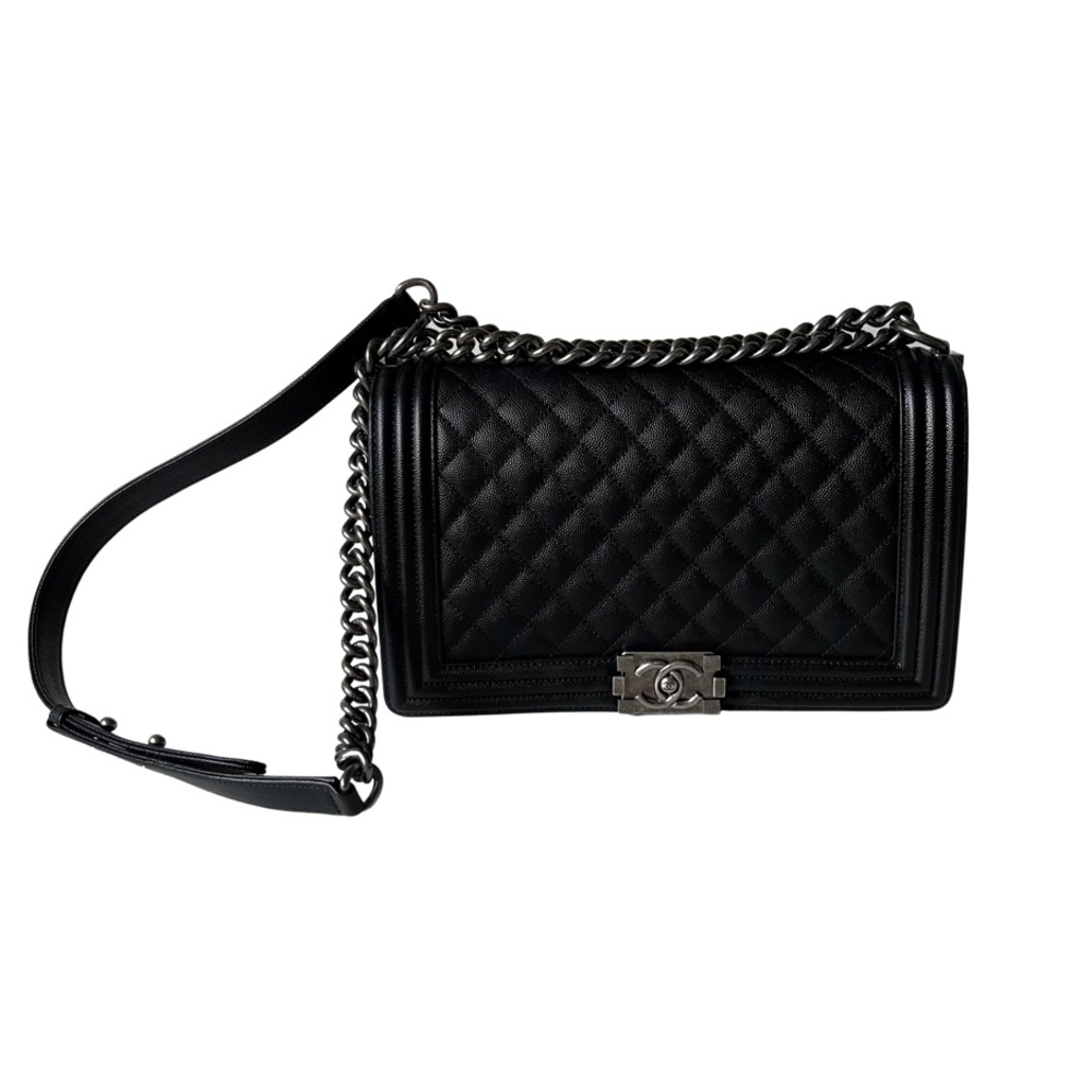 Chanel Boy Flap Bag Quilted Caviar Medium